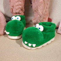 Cute Crocodile Shape Plush Warm Slippers