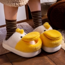 Fashion contrast Color Duck Shape Warm Plush Slipper
