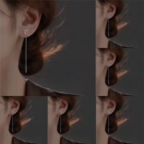 Fashion Leather Tassel Silver Earrings