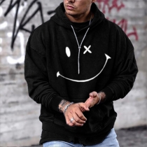 Cute Printed Hooded Long Sleeve Sweatshirt for Men