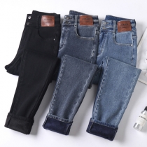 Fashion Warm Plush Lined Skinny Denim Jeans for Women