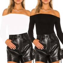 Sexy Off-the-shoulder Long Sleeve Shirt