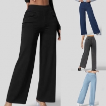 Fashion Old-washed High-rise Straight-cut Denim Jeans