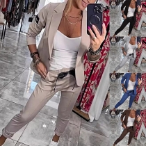 Elegant Two-piece Set Consist of Blazer and Drawstring Pants