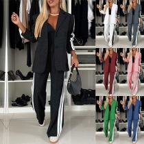 Fashion Side Stripe Two-piece Set Consist of Blazer and Pants