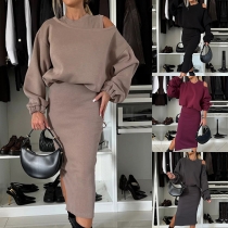 Fashion Two-piece Set Consist of Sweatshirt and Tank Dress