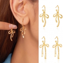 Elegant Bowknot Pendant Drop Earrings