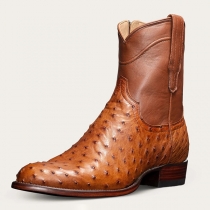 Vintage Block Heeled Pointed-toe Artificial Leather PU Boots for Men