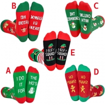 Fashion Christmas Letter Printed Socks