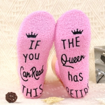 Cute Letter Printed Plush Socks