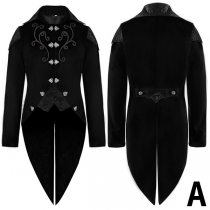 Men's Medieval Coat with High-low Hemline