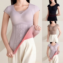 Fashion Push-up Short Sleeve Slim-fit Shirt