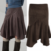 Vintage High-rise Ruffle Hemline Skirt