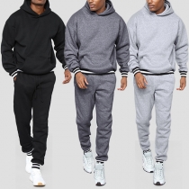 Fashion Two-piece Sport Set for Men Consist of Hooded Sweatshirt and Sweatpants