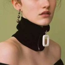 Fashion Knitted Zipper Knitted Choker
