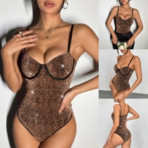 Sexy Bling-bling Sequined Push-up Bodysuit