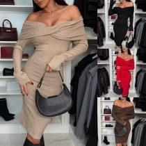 Sexy Strapless Long Sleeve Bodycon Dress