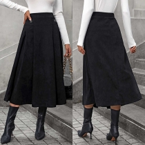 Fashion High-rise Pleated Black Skirt