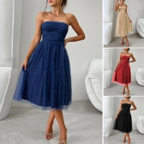 Sexy Bling-bling Strapless High-rise Tutu Party Dress