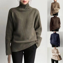Fashion Turtleneck Long Sleeve Knitted Sweater