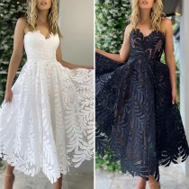 Sexy Strapless High-rise Jacquard Lace Party Dress