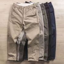 Fashion Solid Color Low-rise Loose Pants for Men
