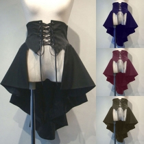 Fashion Lace-up Irregular Hemline Skirt