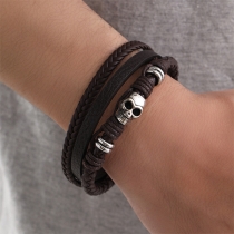 Punk Style Skull Braid Bracelet