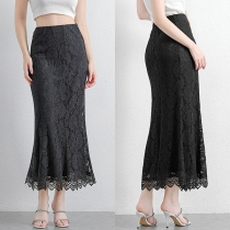 Elegant Jacquard Lace Skirt