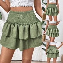 Fashion Smocked Waist Tiered Skirt