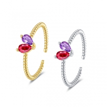 Fashion Heart Shape Rhinestone Open-ring