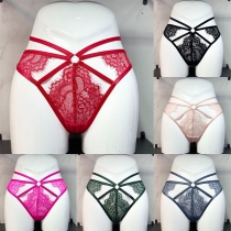 Fashion O-ring Cutout Lace Panties