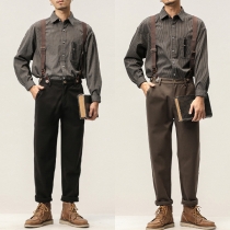 Vintage Suspender Pants for Men