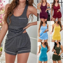 Fashion Two-piece Pajamas Set Consist of Shirt and Shorts