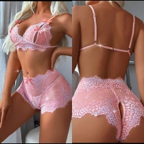 Lace See-Through Open Crotch Lingerie Set