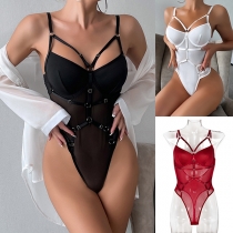 Intricate Stitching Lingerie with Detachable Suspenders