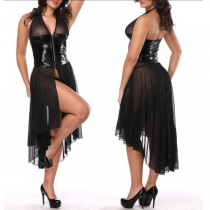 Sheer Mesh Long Skirt - Elegant Transparent Lingerie Layer