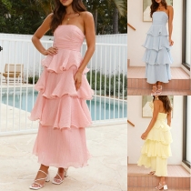 Fashion Strapless Tiered Party Dress