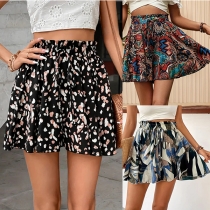 Painting Print Stretch Shorts