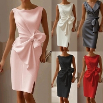 Short Sundress with Decorative Bow Detail
