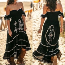 Vintage-Style Black Dress with Cross Lace Details and Slim Fit
