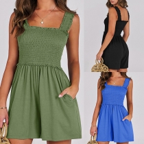 Suspender Jumpsuit with Versatile Casual Elegant Style