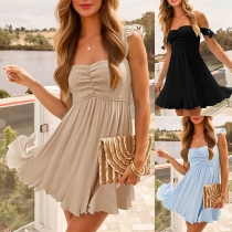 Backless Halter A-Line Short Dress