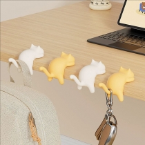 Cat Design Portable Desk Hook with Adhesive Base for Bag Storage