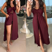 Cape-Style Strapless Top and Shorts Coord Set