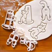 3D Cartoon Kitten Cookie Mold for DIY Baking and Frosting