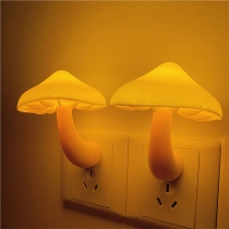 2 Pieces/set  Cute Mushroom LED Night Light with Plug-In Design and Sensor Control