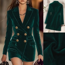 Double-Breasted Flannel Suit Dress