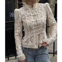 Vintage Jacquard Lace Blouse