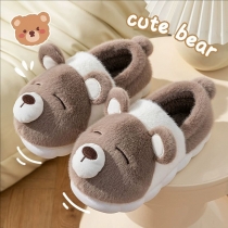 Cartoon-Soled Plush Cotton Slippers